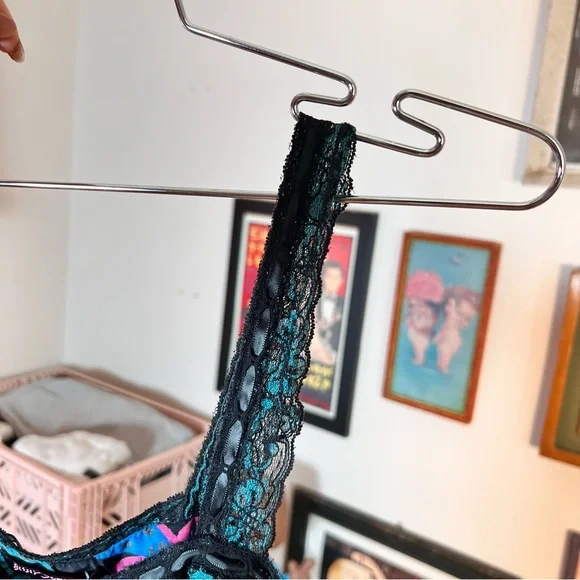 Betsey Johnson Bow Lace Trim Silk Milkmaid Dress - Picture 6 of 8